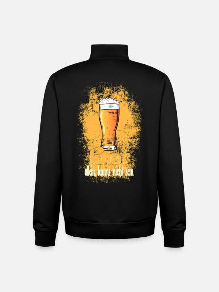 Beer Glass Saying - Unisex Organic Zip Sweatshirt by Stanley/Stella - black