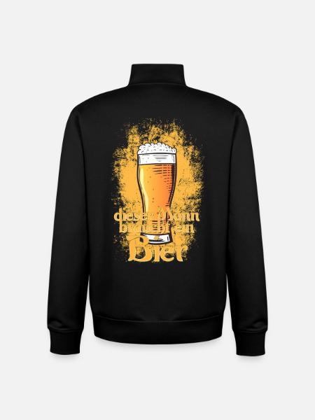 This man needs a beer - Unisex Organic Zip Sweatshirt by Stanley/Stella - black