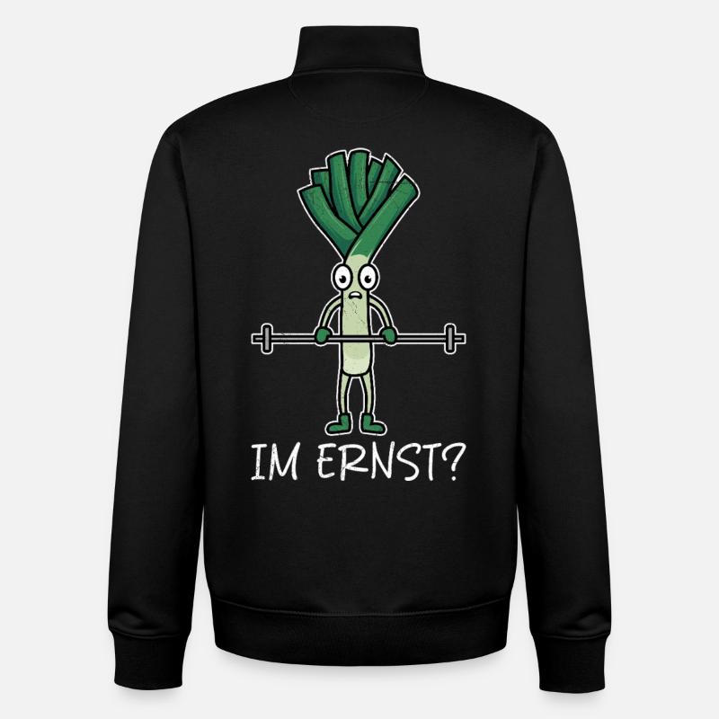 Gewichtheber IM ERNST??? Gym Lustiges - Sweat zippé unisexe en coton bio Stanley/Stella - noir