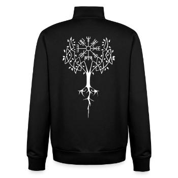 Runic Tree of Life (White) - Unisex Organic Zip Sweatshirt by Stanley/Stella - black - Back - AI Model Male 185 light (185cm)