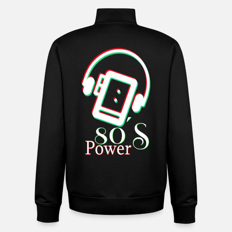 La puissance des années 80 - Sweat zippé unisexe en coton bio Stanley/Stella - noir