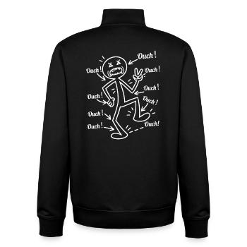 Humour Santé - J'ai pain tout ouch - Unisex Organic Zip Sweatshirt by Stanley/Stella - black - Back - AI Model Male 185 light (185cm)