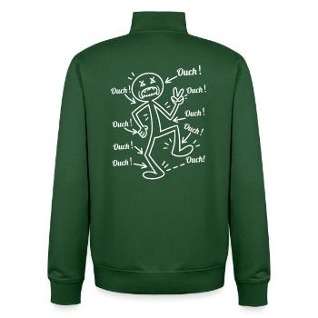 Humor Santé – J'ai pain tout ouch - Unisex Organic Zip Sweatshirt von Stanley/Stella - Flaschengrün - Hinten - AI Model Male 185 dark (185cm)