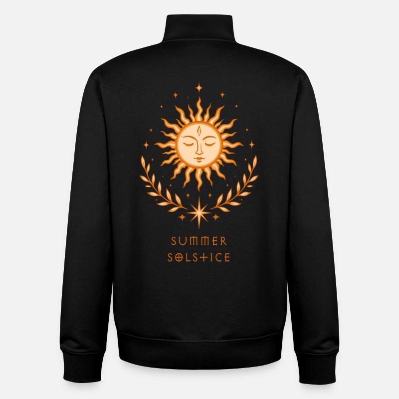 Summer Solstice Sonne – Boho Symbol - Unisex Organic Zip Sweatshirt von Stanley/Stella - Schwarz