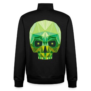 Tête de mort émeraude - Sweat zippé unisexe en coton bio Stanley/Stella - noir - Dos - AI Model Male 185 light (185cm)