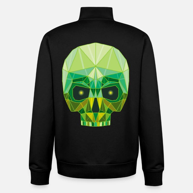 Smaragdgrüner Todeskopf - Unisex Organic Zip Sweatshirt von Stanley/Stella - Schwarz