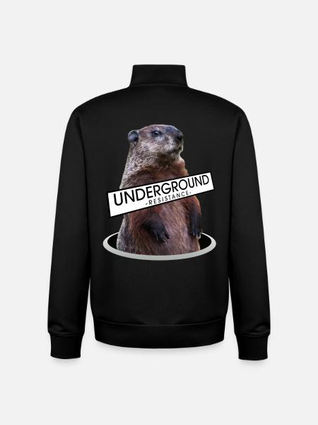 Ground resistance marmot - design - Unisex Organic Zip Sweatshirt by Stanley/Stella - black