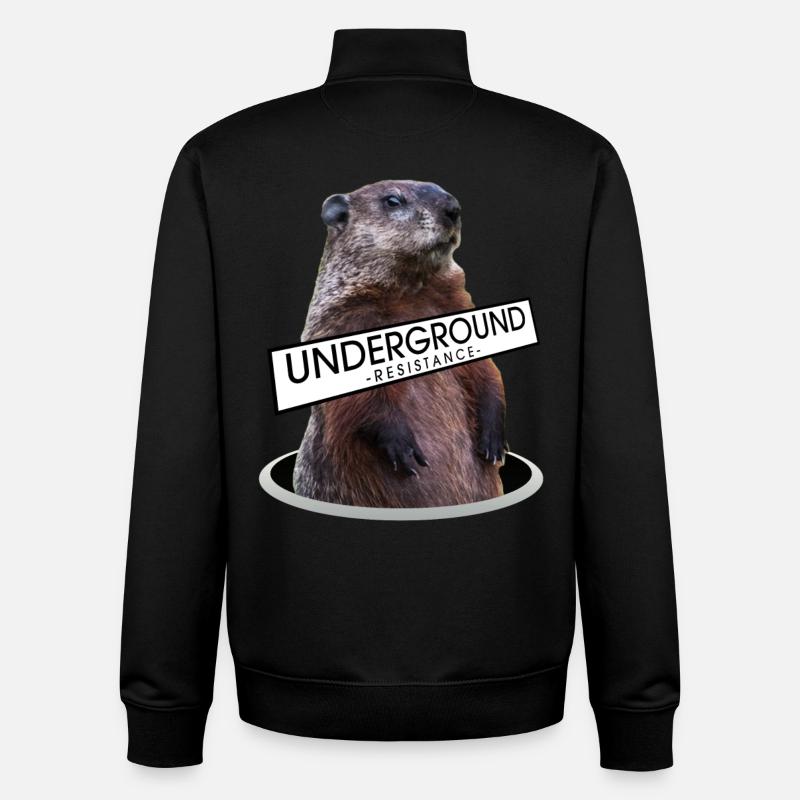Underground Resistance - Murmeltier - Unisex Organic Zip Sweatshirt von Stanley/Stella - Schwarz