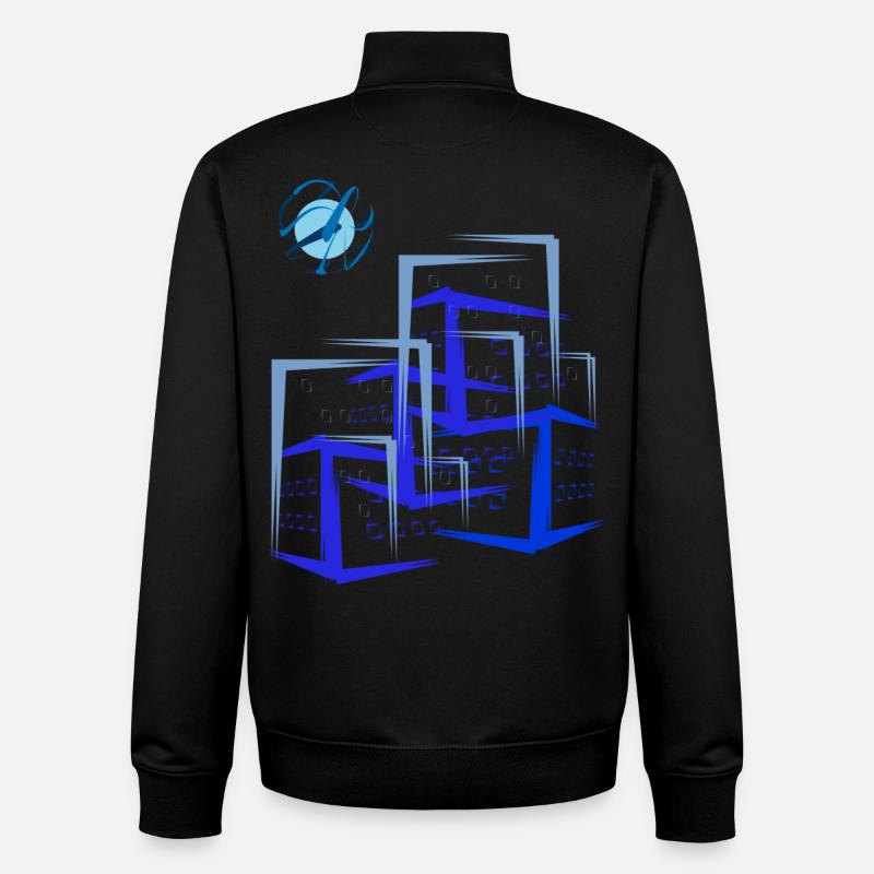 Gebäude Wohnung Häuser - Unisex Organic Zip Sweatshirt von Stanley/Stella - Schwarz
