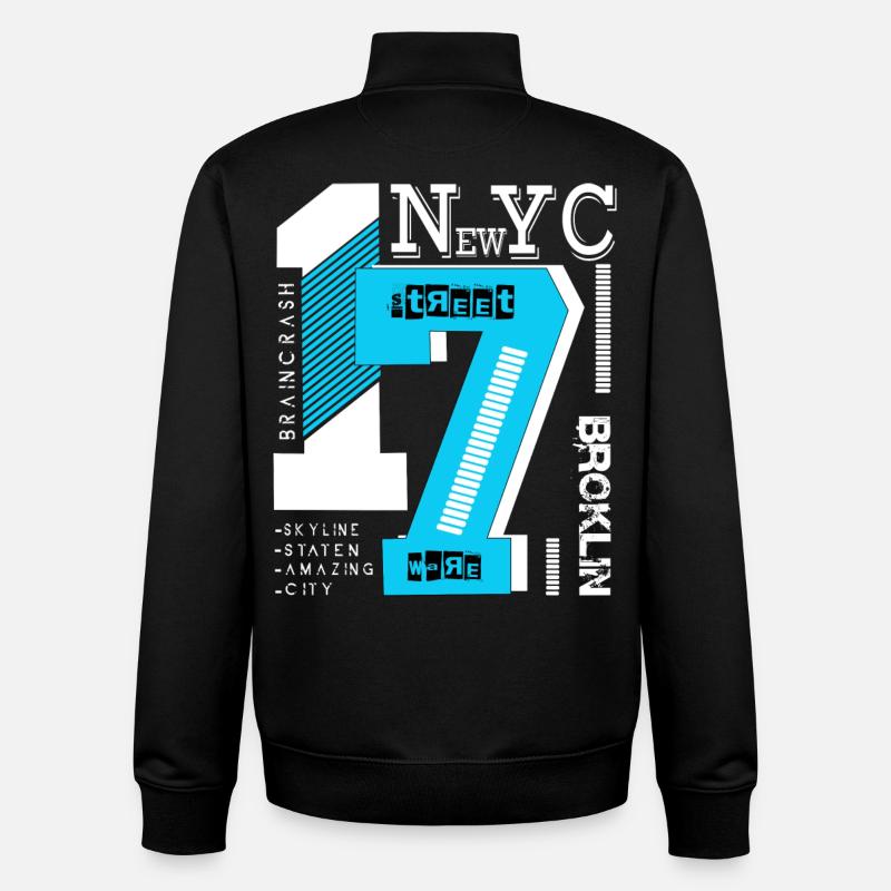 New York City - Sweat zippé unisexe en coton bio Stanley/Stella - noir