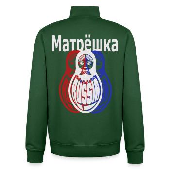 Matroschka, Russisch - Unisex Organic Zip Sweatshirt von Stanley/Stella - Flaschengrün - Hinten - AI Model Male 185 dark (185cm)