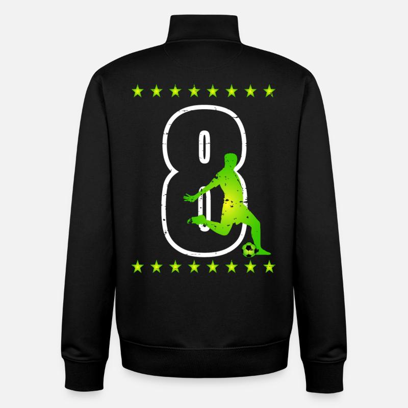 Fußball Trikotnummer 08 - Unisex Organic Zip Sweatshirt von Stanley/Stella - Schwarz