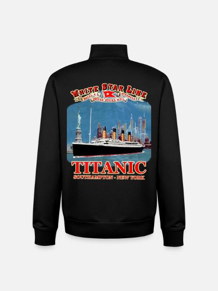 TITANIC skapelse Louis RUNEMBERG © Adagp - Unisex sweatshirt med dragkedja i ekologisk bomull Stanley/Stella - svart