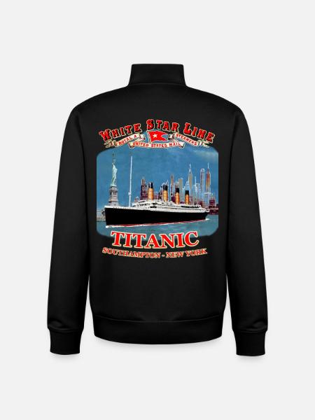 TITANIC skapelse Louis RUNEMBERG © Adagp - Unisex sweatshirt med dragkedja i ekologisk bomull Stanley/Stella - svart