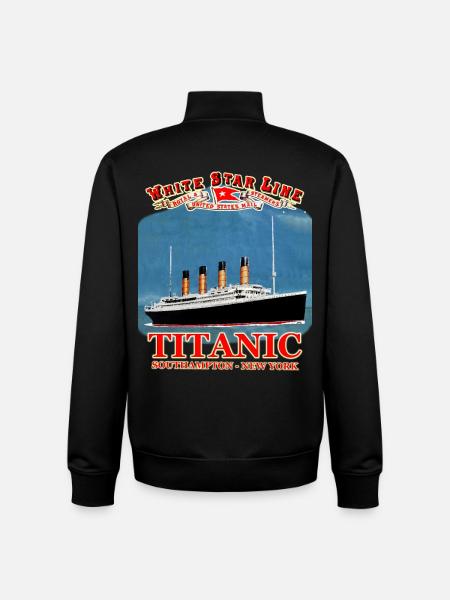 TITANIC creation Louis RUNEMBERG © Adagp - Unisex Organic Zip Sweatshirt by Stanley/Stella - black