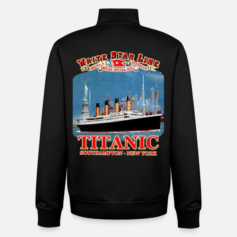 TITANIC creation Louis RUNEMBERG © Adagp - Unisex Organic Zip Sweatshirt by Stanley/Stella - black