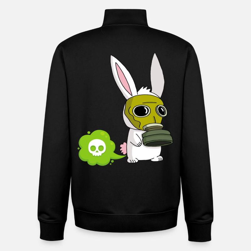Lapin qui pète - Sweat zippé unisexe en coton bio Stanley/Stella - noir