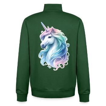 Fantasy Unicorn Horse Fans Unicorn Lovers - Unisex Organic Zip Sweatshirt by Stanley/Stella - bottle green - Back - AI Model Male 185 dark (185cm)