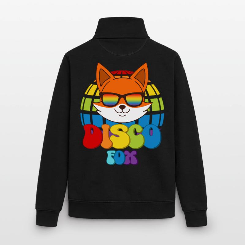 Disco Fox Disco Ball Fox Sunglasses Discofox Unisex Organic Zip Sweatshirt by Stanley/Stella
