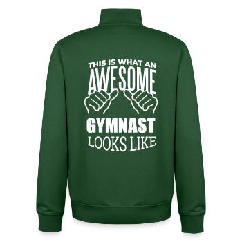 Gymnastics - Unisex Organic Zip Sweatshirt by Stanley/Stella - bottle green - Back - AI Model Male 185 dark (185cm)