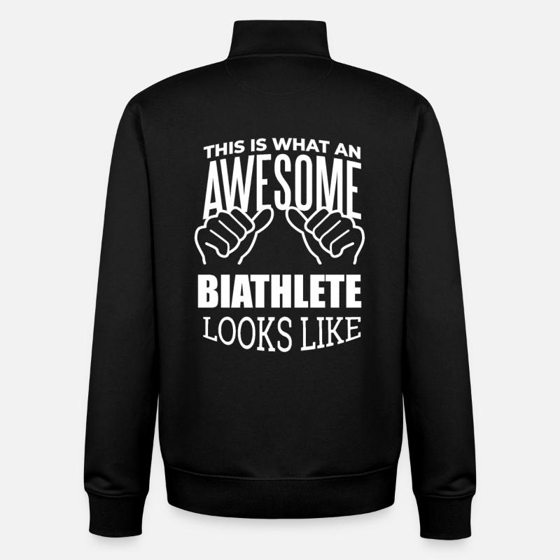 biathlon - Sweat zippé unisexe en coton bio Stanley/Stella - noir