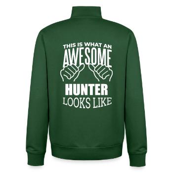 Chasseur - Sweat zippé unisexe en coton bio Stanley/Stella - vert bouteille - Dos - AI Model Male 185 dark (185cm)