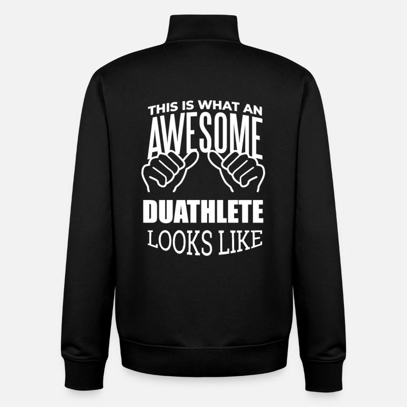 Duathlon - Unisex Organic Zip Sweatshirt by Stanley/Stella - black