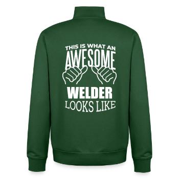 Welder - Unisex Organic Zip Sweatshirt by Stanley/Stella - bottle green - Back - AI Model Male 185 dark (185cm)