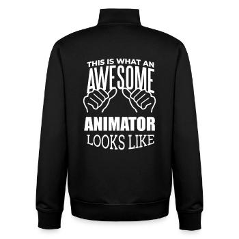 Animator - Unisex Organic Zip Sweatshirt von Stanley/Stella - Schwarz - Hinten - AI Model Male 185 light (185cm)