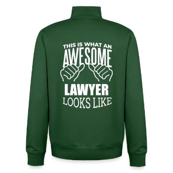 Lawyer - Unisex Organic Zip Sweatshirt by Stanley/Stella - bottle green - Back - AI Model Male 185 dark (185cm)