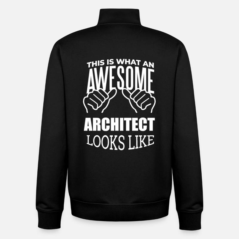 architecte - Sweat zippé unisexe en coton bio Stanley/Stella - noir