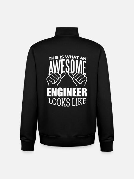 Engineer Engineer Engineer - Unisex Organic Zip Sweatshirt by Stanley/Stella - black