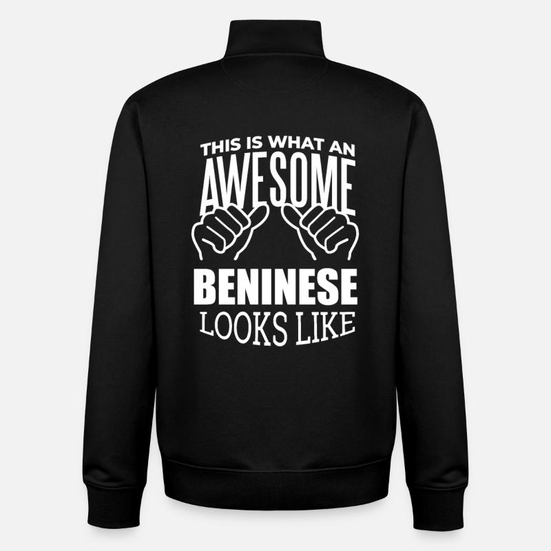 Bénin - Sweat zippé unisexe en coton bio Stanley/Stella - noir