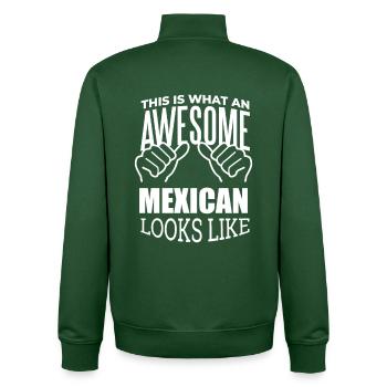 Mexico - Unisex Organic Zip Sweatshirt by Stanley/Stella - bottle green - Back - AI Model Male 185 dark (185cm)