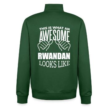 Ruanda - Unisex Organic Zip Sweatshirt von Stanley/Stella - Flaschengrün - Hinten - AI Model Male 185 dark (185cm)