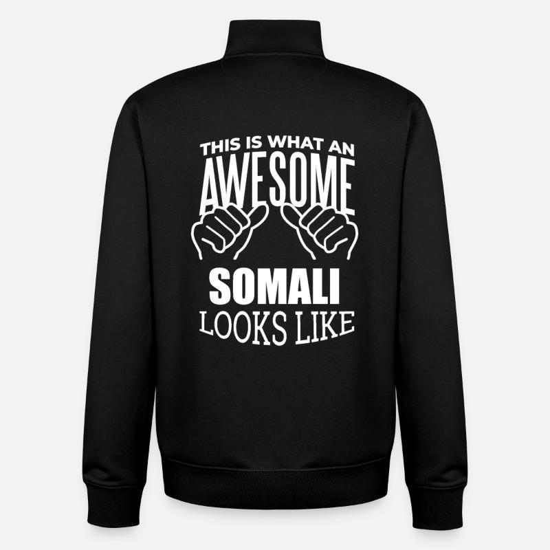 Somalie - Sweat zippé unisexe en coton bio Stanley/Stella - noir