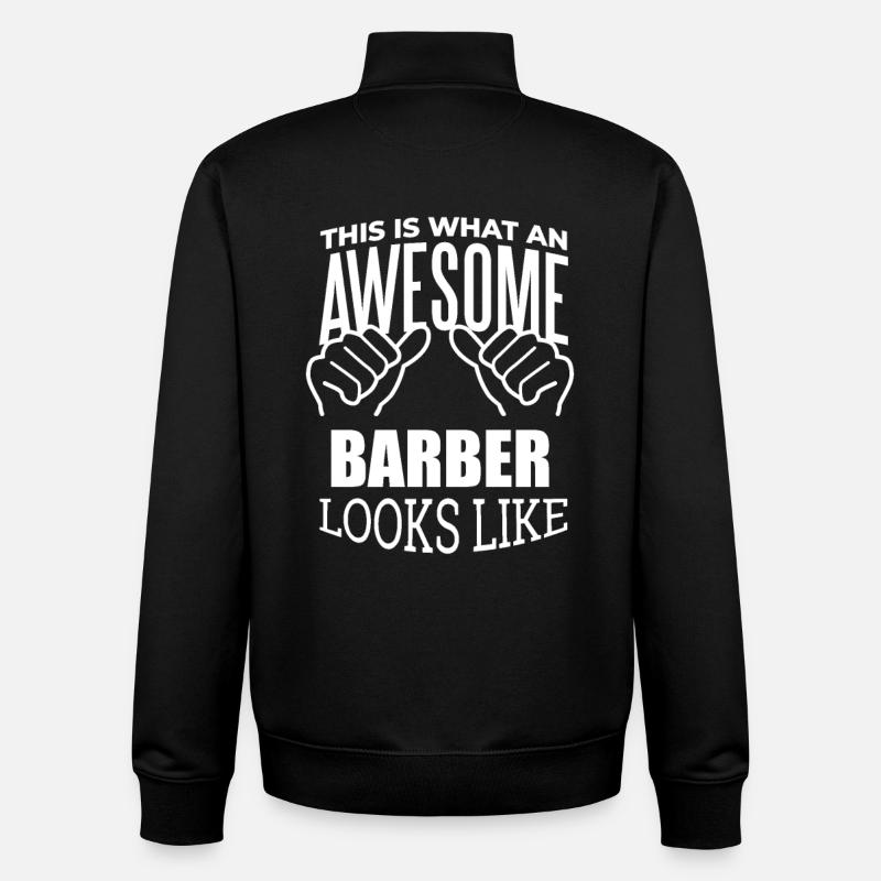 coiffeur - Sweat zippé unisexe en coton bio Stanley/Stella - noir