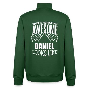 Daniel - Unisex Organic Zip Sweatshirt by Stanley/Stella - bottle green - Back - AI Model Male 185 dark (185cm)
