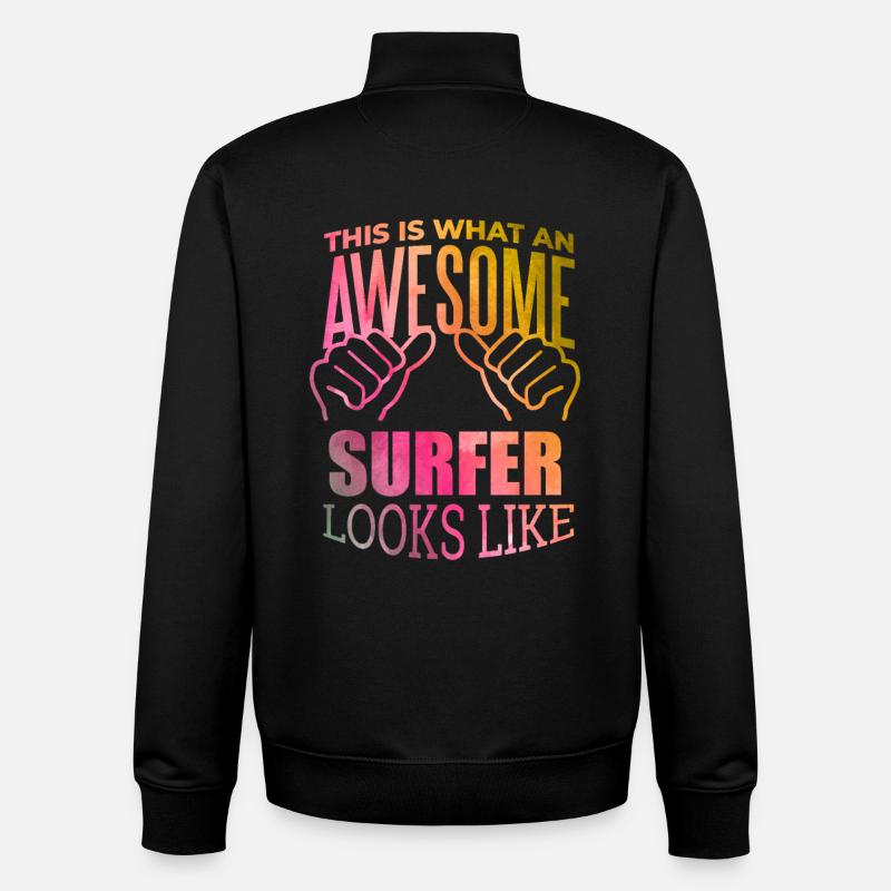 Surfing - Unisex Organic Zip Sweatshirt by Stanley/Stella - black