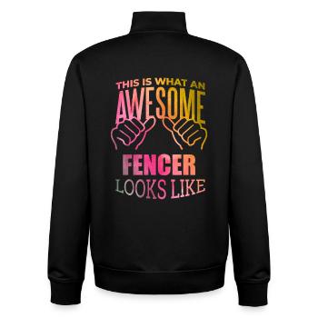 Fencing - Unisex Organic Zip Sweatshirt by Stanley/Stella - black - Back - AI Model Male 185 light (185cm)