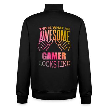 Spieler - Unisex Organic Zip Sweatshirt von Stanley/Stella - Schwarz - Hinten - AI Model Male 185 light (185cm)