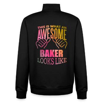 Baking - Unisex Organic Zip Sweatshirt by Stanley/Stella - black - Back - AI Model Male 185 light (185cm)