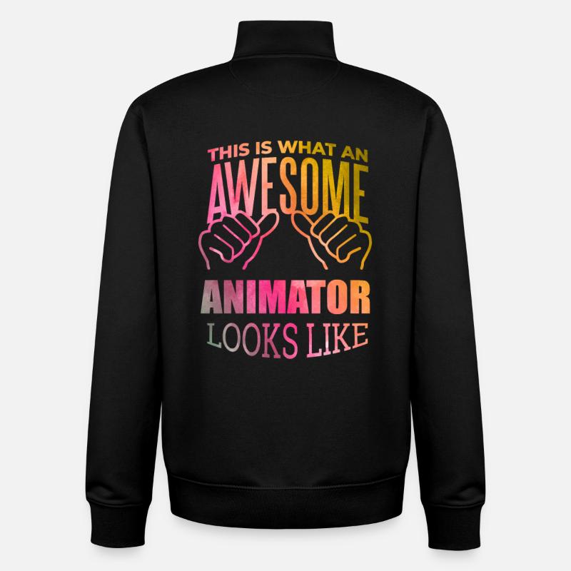 animation - Sweat zippé unisexe en coton bio Stanley/Stella - noir