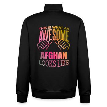 Afghanistan - Unisex Organic Zip Sweatshirt by Stanley/Stella - black - Back - AI Model Male 185 light (185cm)