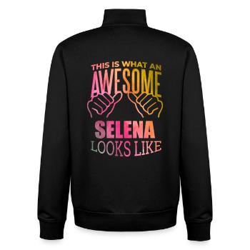 Selena - Sweat zippé unisexe en coton bio Stanley/Stella - noir - Dos - AI Model Male 185 light (185cm)