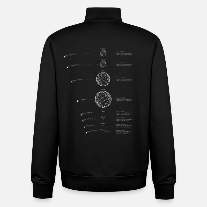 Sonnensystem Planeten | Solarsystem Grafik - Unisex Organic Zip Sweatshirt von Stanley/Stella - Schwarz