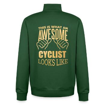Cycling - Unisex Organic Zip Sweatshirt by Stanley/Stella - bottle green - Back - AI Model Male 185 dark (185cm)