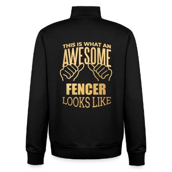Fechten - Unisex Organic Zip Sweatshirt von Stanley/Stella - Schwarz - Hinten - AI Model Male 185 light (185cm)