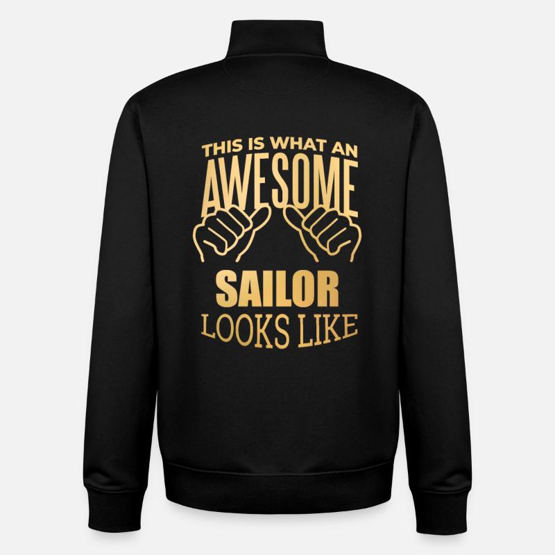 marin - Sweat zippé unisexe en coton bio Stanley/Stella - noir