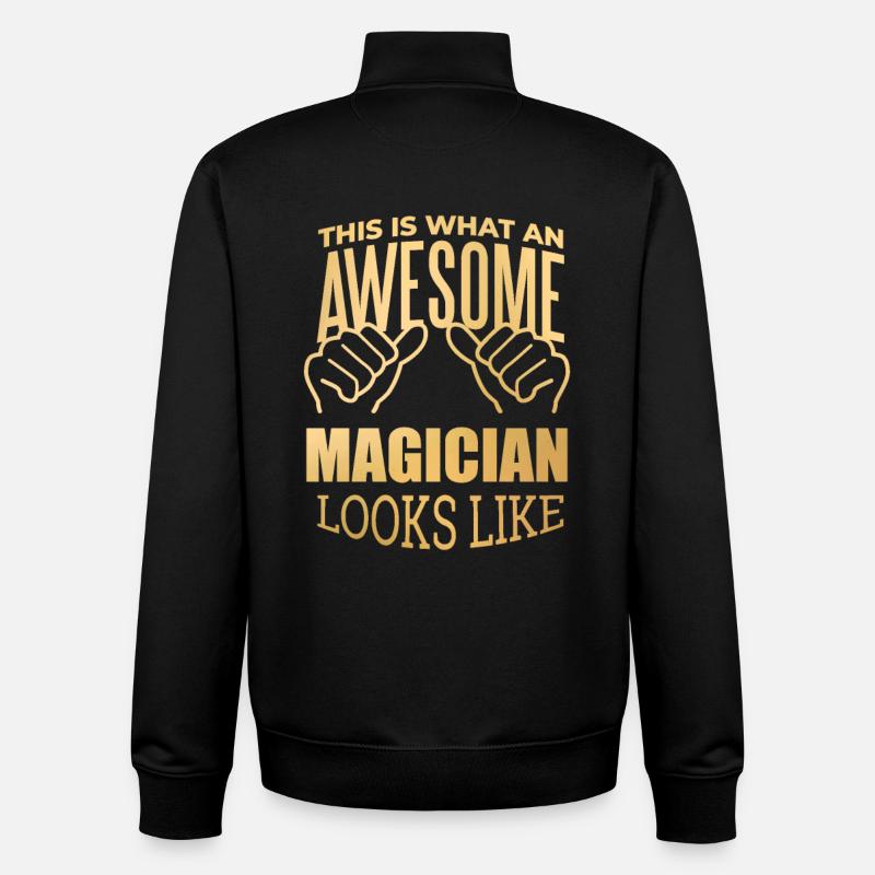 magicien - Sweat zippé unisexe en coton bio Stanley/Stella - noir